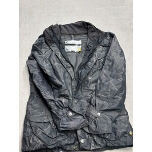 Burton Snowboard Jacket Mens Small Charcoal Grey Graphic Print Mesh Lined Parka